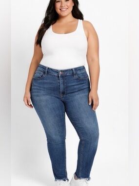 Judy Blue  Slim Fit Jeans High Rise Stretch Denim RawHem Womens Plus Size 22W